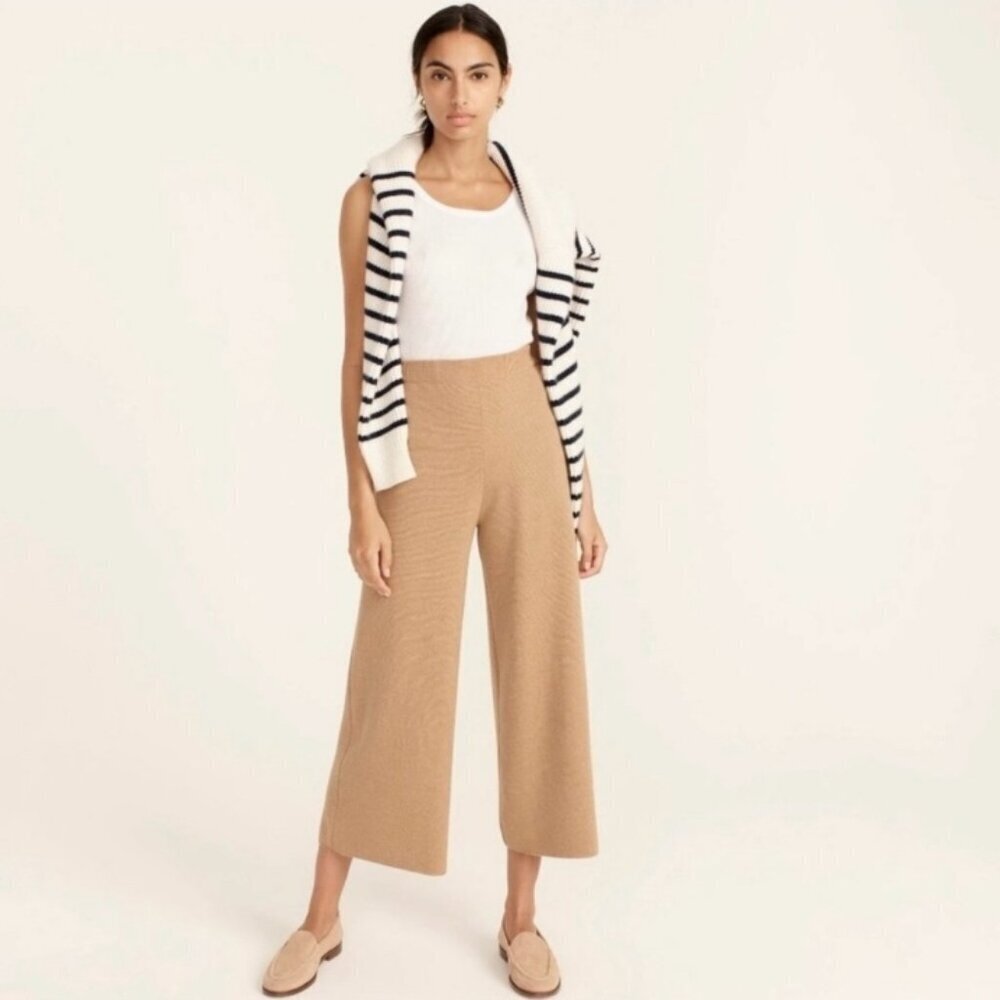 J Crew Merino Wool Blend Wide Leg Sweater Pants Size XXL